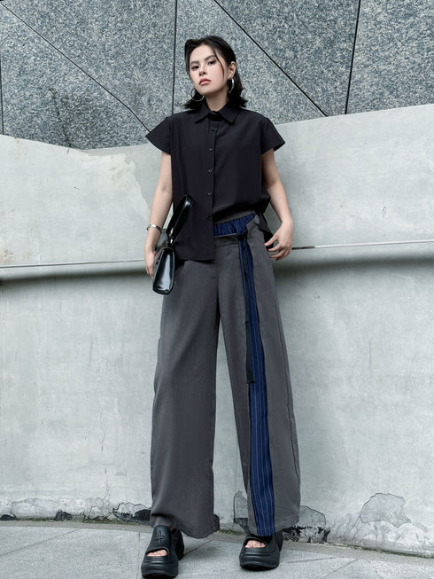 Stripe Panel Wide Pants